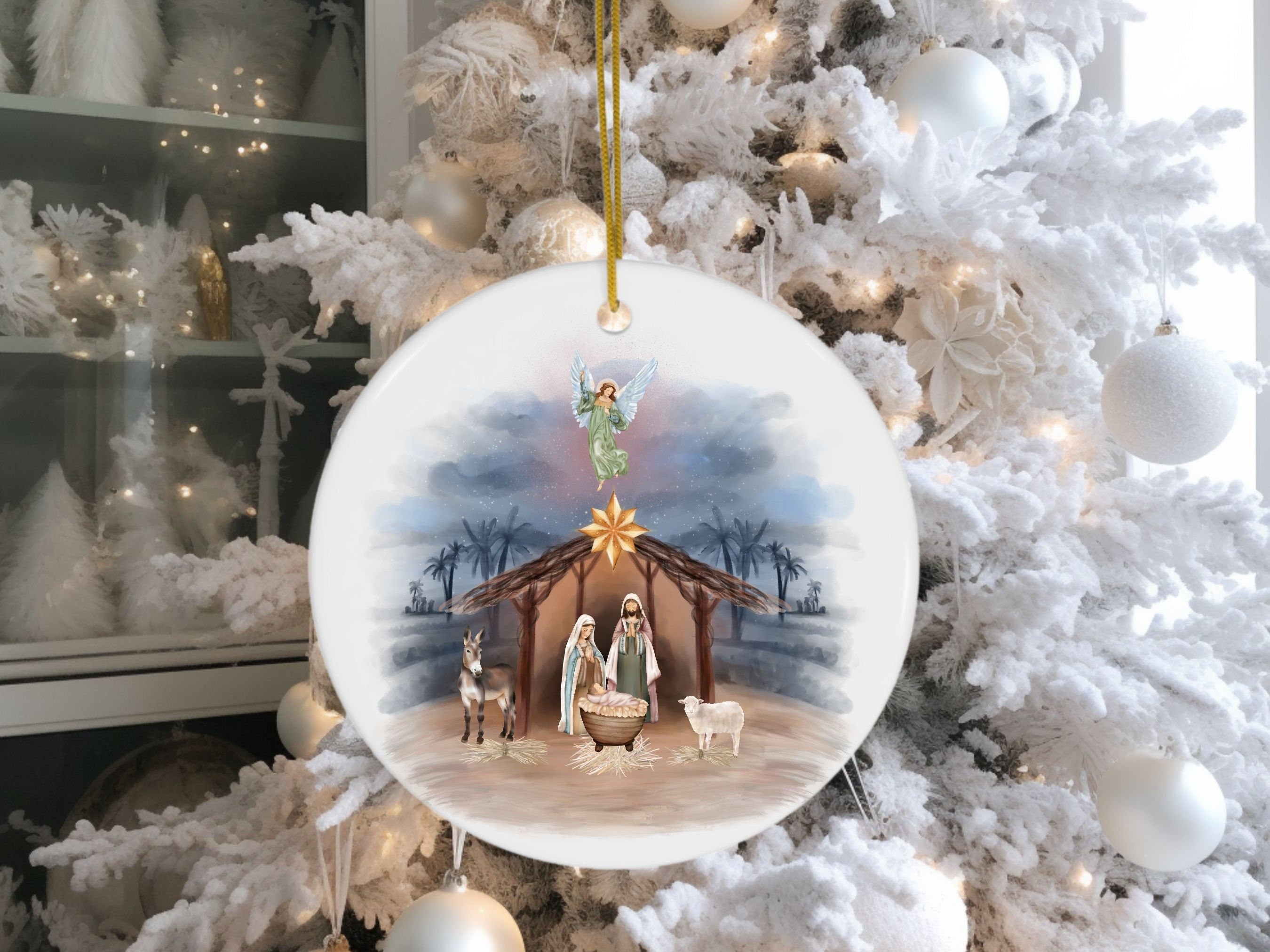 Nativity Christmas Ornament, Jesus The Reason for the Season, Christian Decor, Nativity Scene Ornament, Ideas For Christmas Trees DCLAF18